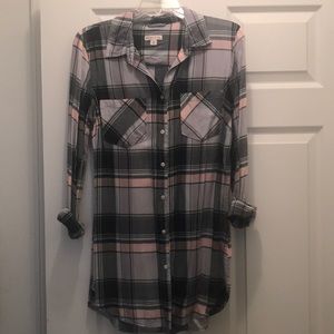Merona Plaid Button Down Blouse